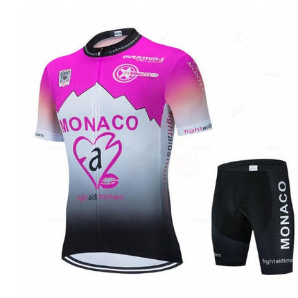 Purple Sportwear for men Short-sleeved Suspender Cycling Suit Suit Mountain Biking suit