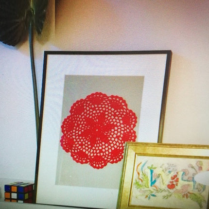 Handmade Crochet Flower Shooting Props Cotton Round Table Mat