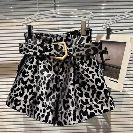 Fashion Leopard Print Suit Hot Pants