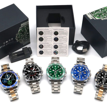 Smart Watch Stainless Steel Green Water Ghost