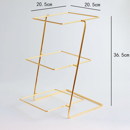 Ceramic Gold Plated Ceramic Dessert Tray Table Display Rack