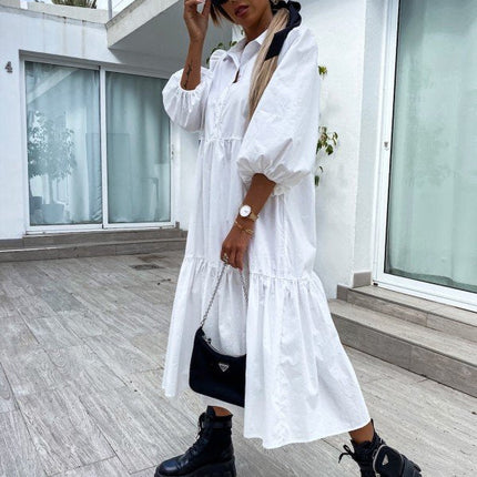 Shirt Lapel Plus Size Loose Swing Dress