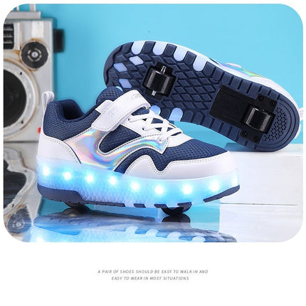 Mesh Heelys Double-wheeled Boys And Girls Skate Shoes