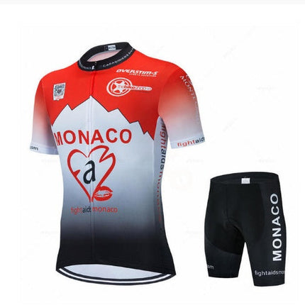 Purple Sportwear for men Short-sleeved Suspender Cycling Suit Suit Mountain Biking suit