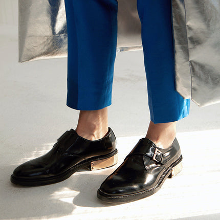 Classic Gentleman Metal Heel Leather Shoes