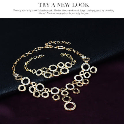 Diamond Jewelry Four-piece Alloy Jewelry Set