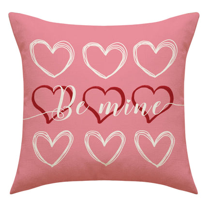 Love Heart Pillow Cover Valentine's Day Letter Printing Throw Pillowcase