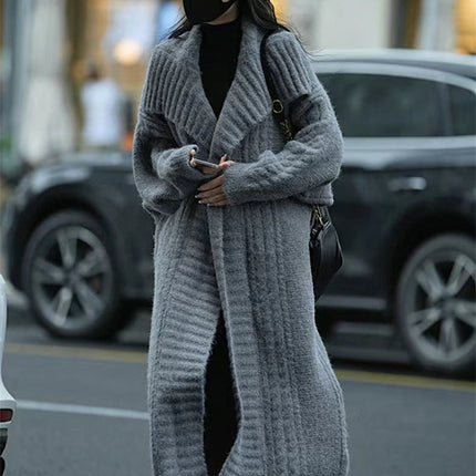 Long Knitted Cardigan Coat Women's Plus Size