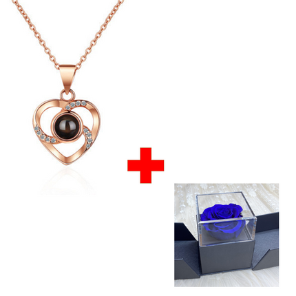Preserved Flower Rose Flower Necklace Jewelry Box Gift