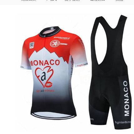 Purple Sportwear for men Short-sleeved Suspender Cycling Suit Suit Mountain Biking suit