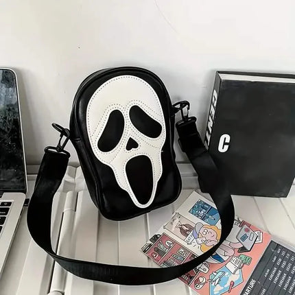 Ghost Skull Pattern Shoulder Bag