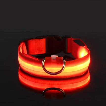LED Dog Collars Light Adjustable Flashing Luminous Collar Night Anti-Lost