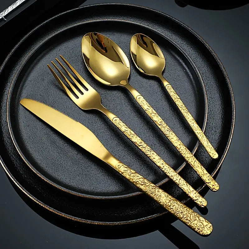 4pcs Stainless Steel Cutlery Set for Christmas Dinner