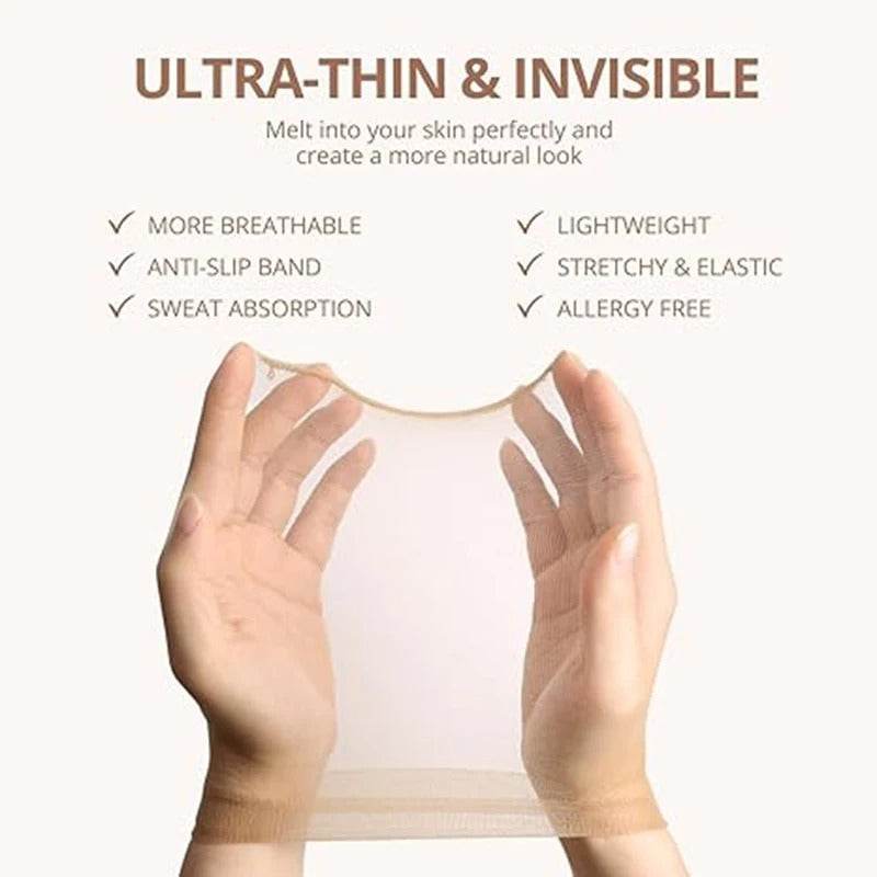 2PCS HD Transparent Wig Caps – Light Brown Nylon Lace Front for Women & Men