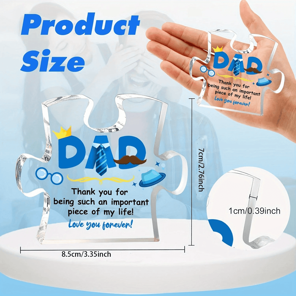 Acrylic Puzzle Plaque with Heartfelt Sayings Gift for Dad from Son or Daughter