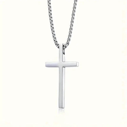 Men's Fashion Stainless Steel Cross Pendant Necklace