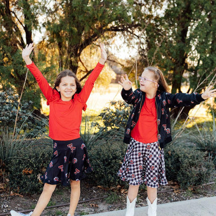 Texas Tech Plaid Raider Red Twirl Skort