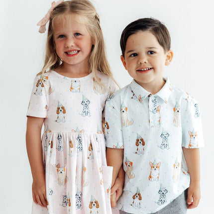 Boys Party Pups S/S Polo