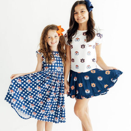 Auburn Blue Aubie Ruffle Twirl Skort