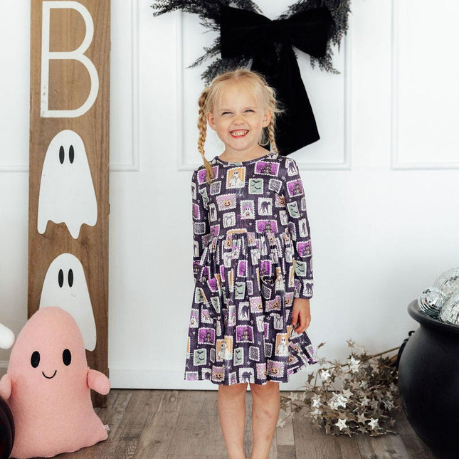 Trick or Treat L/S Pocket Twirl Dress