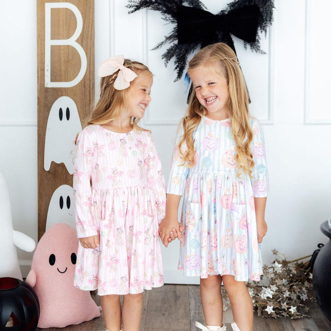 Here for the Candy 3/4 Sleeve Pocket Twirl Dress