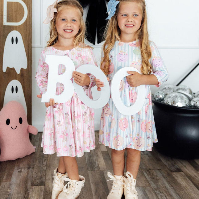 Pawsitively Spooky L/S Pocket Twirl Dress
