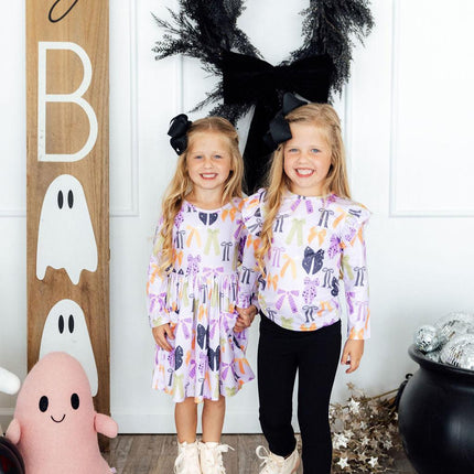 Tied with a Boo Lavender L/S Ruffle Tee