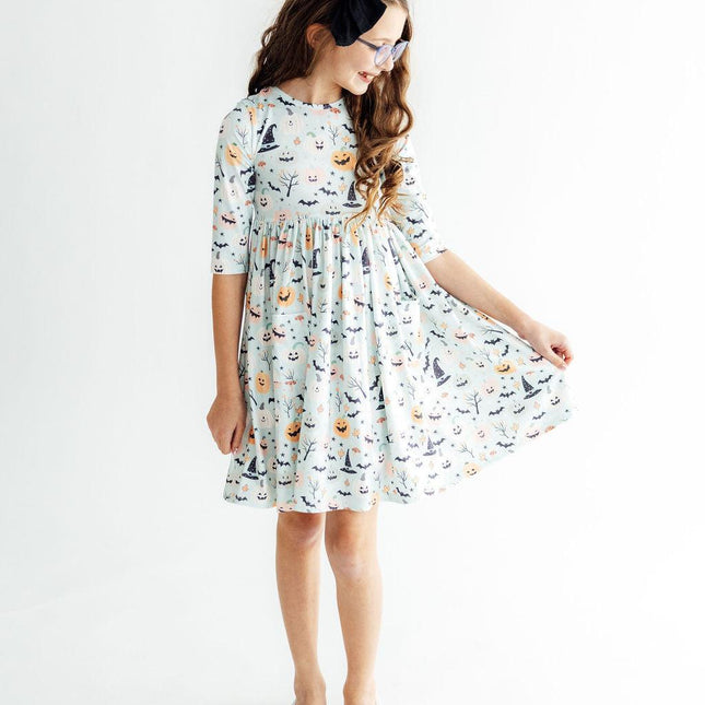 Ghouls Rule 3/4 Sleeve Pocket Twirl Dress