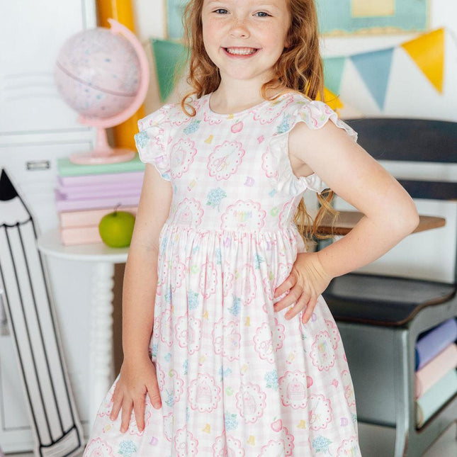 Apple of My Eye Flutter Sleeve Twirl Dress