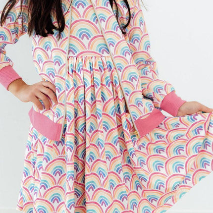 Watercolor Rainbows Satin Jacket