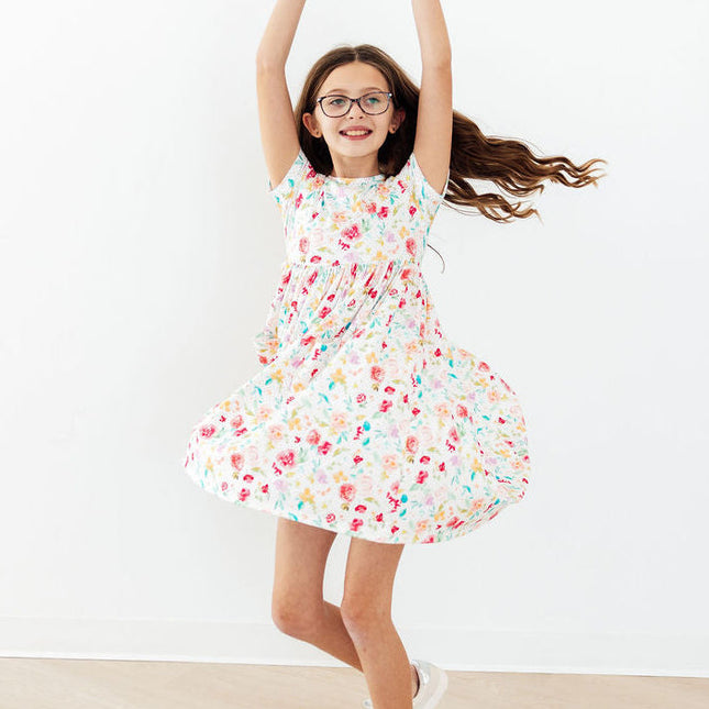 Painted Posies S/S Pocket Twirl Dress