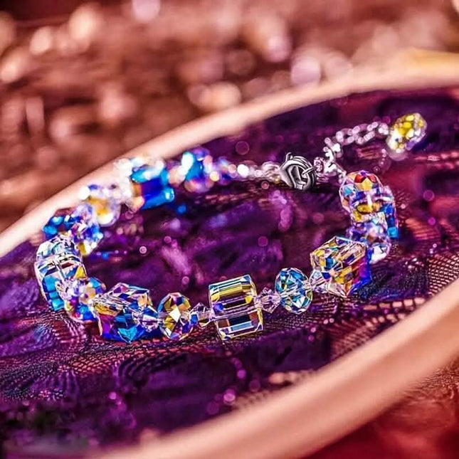 Northern Lights Artificial Crystal Bracelet 7"+ 2" Extension Chain