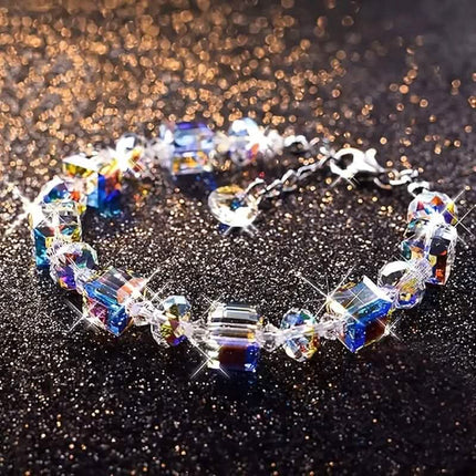Northern Lights Artificial Crystal Bracelet 7"+ 2" Extension Chain