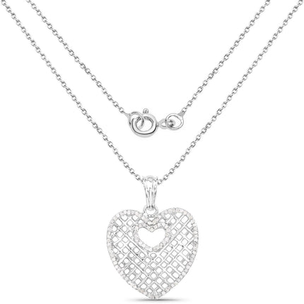 0.52 Carat Genuine White Diamond .925 Sterling Silver Pendant