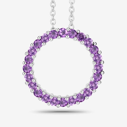 0.72 Carat Genuine Amethyst .925 Sterling Silver Pendant