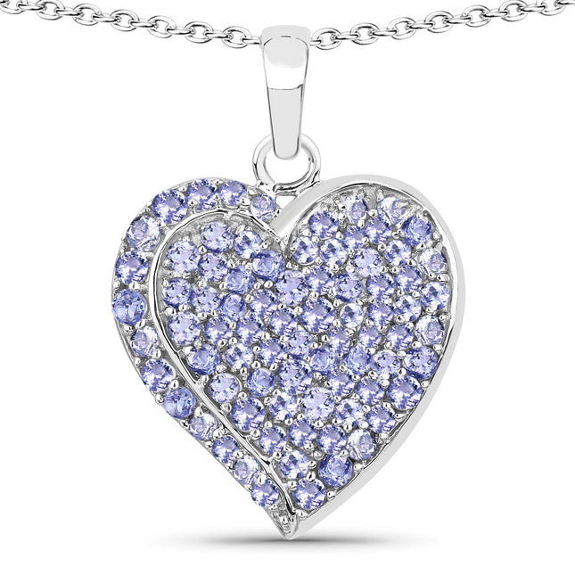 3.97 Carat Genuine Tanzanite .925 Sterling Silver Pendant