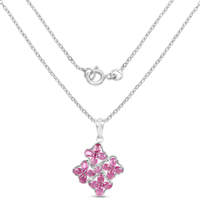 3.72 Carat Genuine Ruby .925 Sterling Silver Pendant
