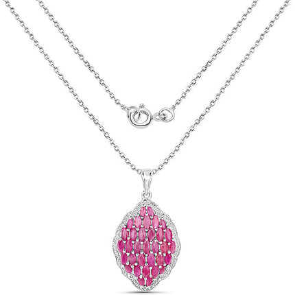 4.46 Carat Genuine Ruby .925 Sterling Silver Pendant