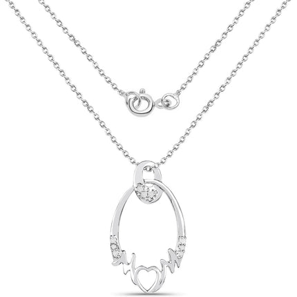 0.14 Carat Genuine White Diamond .925 Sterling Silver Pendant