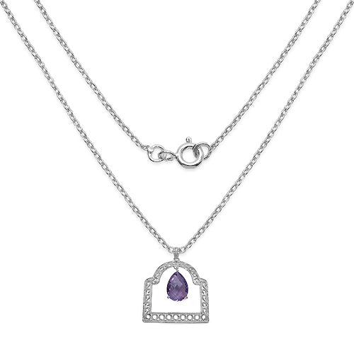 10.70 Carat Genuine Amethyst .925 Sterling Silver Pendant