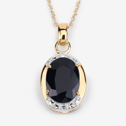7.50 Carat Genuine Black Sapphire .925 Sterling Silver Pendant