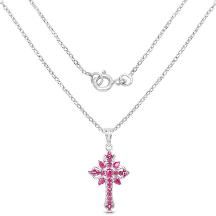 1.85 Carat Genuine Ruby Sterling Silver Pendant