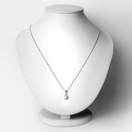 0.70 ct Genuine Morganite .925 Sterling Silver Pendant