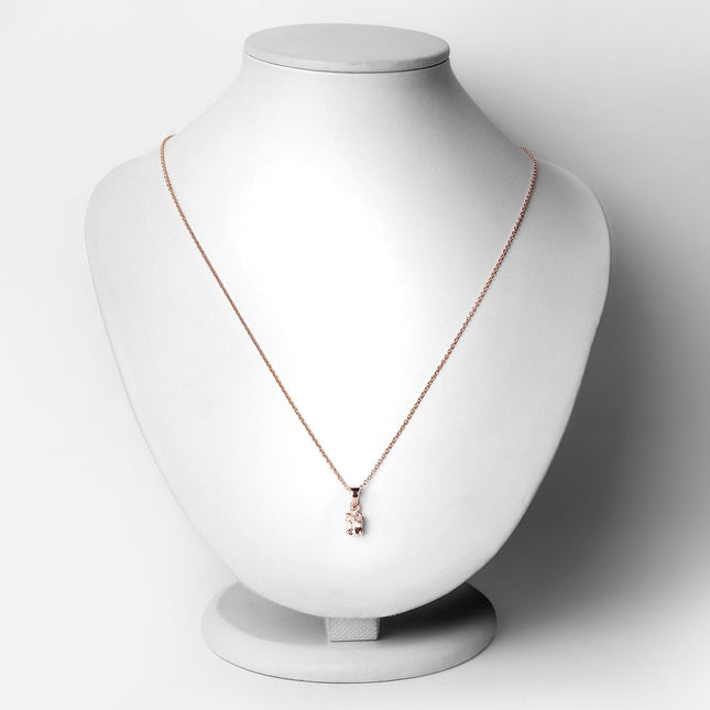 0.70 ct Genuine Morganite .925 Sterling Silver Pendant