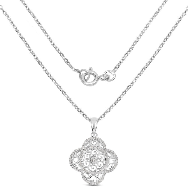 0.57 Carat Genuine White Diamond .925 Sterling Silver Pendant