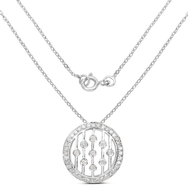 0.53 Carat Genuine White Diamond .925 Sterling Silver Pendant