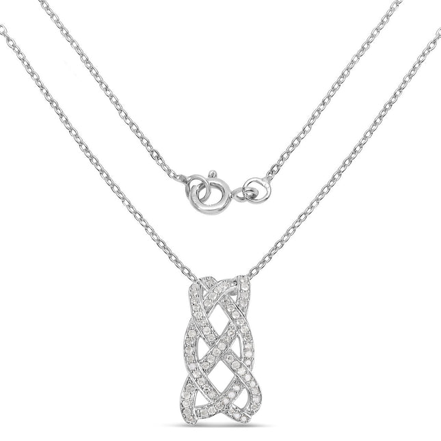 0.54 Carat Genuine White Diamond .925 Sterling Silver Pendant