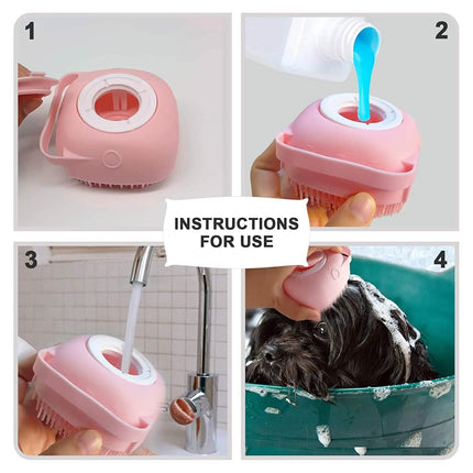 Pet Bath Brush Dog Scrubber