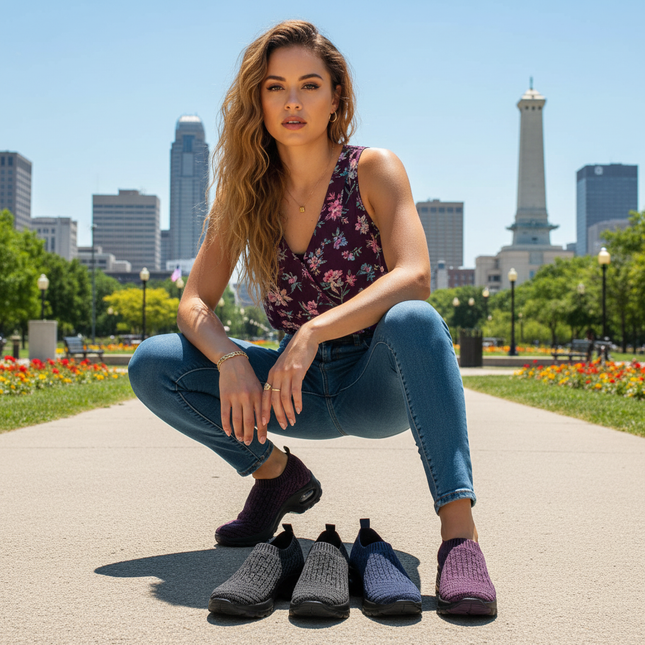 Air Cushion Sport Shoe | Dark Purple Comfortable Full-Support Insole Athletic Sneaker