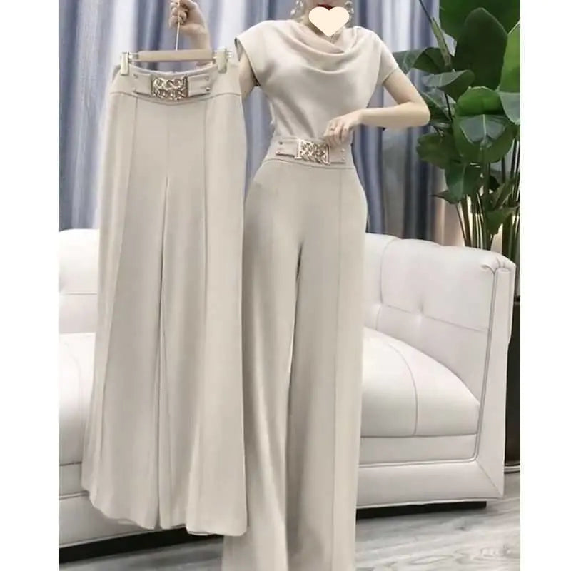 2023 Women's Casual Wide-Leg Skirt Set for Summer